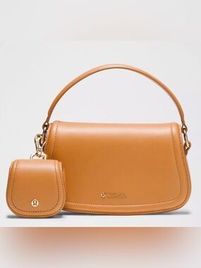Lululemon Cactus Leather Mini Bag Brown NWT w/ Dust Bag Top Handle Detach Pouch